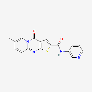 molecular formula C17H12N4O2S B2890810 7-methyl-4-oxo-N-(pyridin-3-yl)-4H-pyrido[1,2-a]thieno[2,3-d]pyrimidine-2-carboxamide CAS No. 1021212-56-5