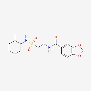 N-(2-(N-(2-methylcyclohexyl)sulfamoyl)ethyl)benzo[d][1,3]dioxole-5-carboxamide