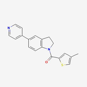 molecular formula C19H16N2OS B2890815 (4-Methylthiophen-2-yl)(5-(pyridin-4-yl)indolin-1-yl)methanone CAS No. 2034323-27-6