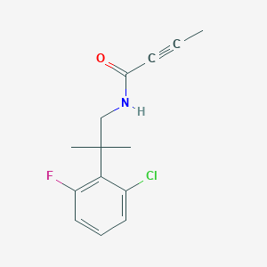 molecular formula C14H15ClFNO B2890820 N-[2-(2-chloro-6-fluorophenyl)-2-methylpropyl]but-2-ynamide CAS No. 2094249-73-5