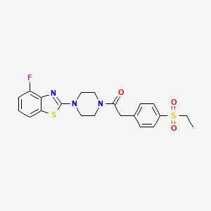 molecular formula C21H22FN3O3S2 B2890821 2-(4-(Ethylsulfonyl)phenyl)-1-(4-(4-fluorobenzo[d]thiazol-2-yl)piperazin-1-yl)ethanone CAS No. 941972-58-3