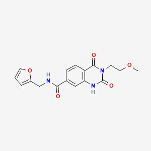 molecular formula C17H17N3O5 B2890822 N-(furan-2-ylmethyl)-3-(2-methoxyethyl)-2,4-dioxo-1,2,3,4-tetrahydroquinazoline-7-carboxamide CAS No. 892268-76-7