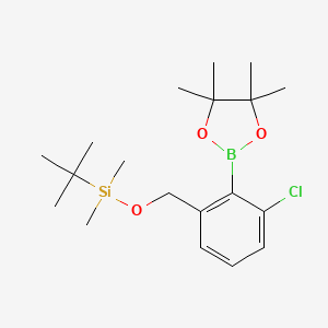 molecular formula C19H32BClO3Si B2890823 2-[[(叔丁基二甲基甲硅烷基)氧基]甲基]-6-氯苯基硼酸吡喃醇酯 CAS No. 2304635-51-4