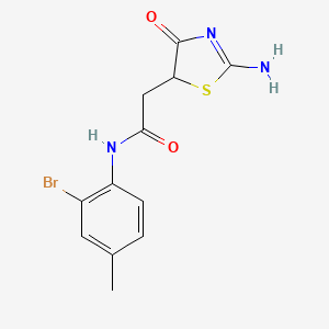 N-(2-bromo-4-methylphenyl)-2-(2-imino-4-oxo-1,3-thiazolidin-5-yl)acetamide