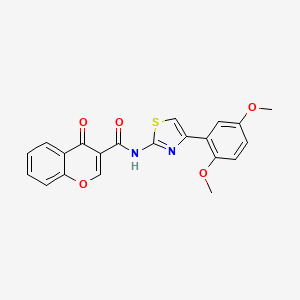 molecular formula C21H16N2O5S B2890834 N-(4-(2,5-dimethoxyphenyl)thiazol-2-yl)-4-oxo-4H-chromene-3-carboxamide CAS No. 681234-10-6