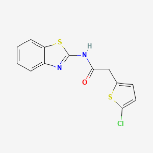 molecular formula C13H9ClN2OS2 B2890837 N-(benzo[d]thiazol-2-yl)-2-(5-chlorothiophen-2-yl)acetamide CAS No. 921839-13-6