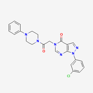 molecular formula C23H21ClN6O2 B2890838 1-(3-氯苯基)-5-(2-氧代-2-(4-苯基哌嗪-1-基)乙基)-1H-吡唑并[3,4-d]嘧啶-4(5H)-酮 CAS No. 887457-37-6