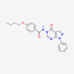 molecular formula C22H21N5O3 B2890839 4-丁氧基-N-(4-氧代-1-苯基-1H-吡唑并[3,4-d]嘧啶-5(4H)-基)苯甲酰胺 CAS No. 899752-39-7