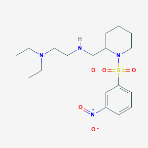 molecular formula C18H28N4O5S B2890840 N-[2-(diethylamino)ethyl]-1-(3-nitrobenzenesulfonyl)piperidine-2-carboxamide CAS No. 374562-77-3