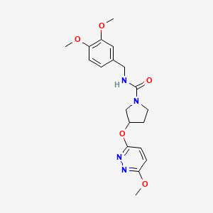 molecular formula C19H24N4O5 B2890842 N-(3,4-dimethoxybenzyl)-3-((6-methoxypyridazin-3-yl)oxy)pyrrolidine-1-carboxamide CAS No. 2034249-18-6