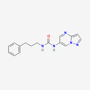 molecular formula C16H17N5O B2890843 1-(3-Phenylpropyl)-3-(pyrazolo[1,5-a]pyrimidin-6-yl)urea CAS No. 2034449-80-2