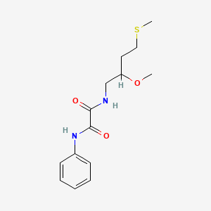 molecular formula C14H20N2O3S B2890845 N-(2-Methoxy-4-methylsulfanylbutyl)-N'-phenyloxamide CAS No. 2309746-87-8