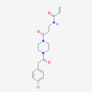 molecular formula C18H22ClN3O3 B2890849 N-[3-[4-[2-(4-Chlorophenyl)acetyl]piperazin-1-yl]-3-oxopropyl]prop-2-enamide CAS No. 2198049-23-7