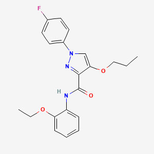 molecular formula C21H22FN3O3 B2890859 N-(2-乙氧基苯基)-1-(4-氟苯基)-4-丙氧基-1H-吡唑-3-羧酰胺 CAS No. 1171846-28-8