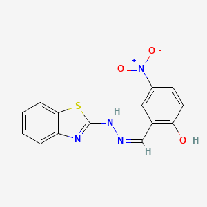molecular formula C14H10N4O3S B2890872 (Z)-2-((2-(benzo[d]thiazol-2-yl)hydrazono)methyl)-4-nitrophenol CAS No. 299970-56-2