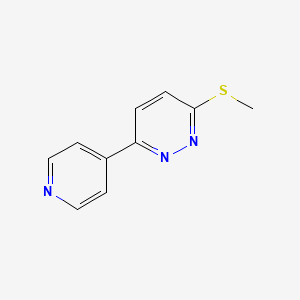 molecular formula C10H9N3S B2890881 3-甲基硫代-6-吡啶-4-基嘧啶嗪 CAS No. 872701-36-5