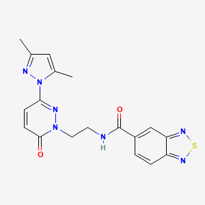 molecular formula C18H17N7O2S B2890886 N-(2-(3-(3,5-dimethyl-1H-pyrazol-1-yl)-6-oxopyridazin-1(6H)-yl)ethyl)benzo[c][1,2,5]thiadiazole-5-carboxamide CAS No. 1351610-28-0