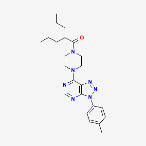 2-propyl-1-(4-(3-(p-tolyl)-3H-[1,2,3]triazolo[4,5-d]pyrimidin-7-yl)piperazin-1-yl)pentan-1-one