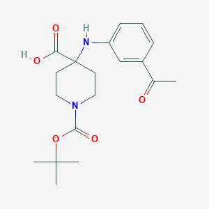 molecular formula C19H26N2O5 B2890903 4-((3-Acetylphenyl)amino)-1-(tert-butoxycarbonyl)piperidine-4-carboxylicacid CAS No. 1246211-95-9