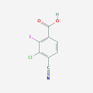 molecular formula C8H3ClINO2 B2890908 3-Chloro-4-cyano-2-iodobenzoic acid CAS No. 1805114-09-3