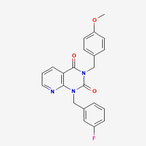 molecular formula C22H18FN3O3 B2890912 1-[(3-氟苯基)甲基]-3-[(4-甲氧基苯基)甲基]-1H,2H,3H,4H-吡啶并[2,3-d]嘧啶-2,4-二酮 CAS No. 902965-94-0