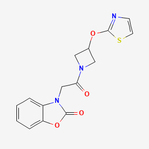 molecular formula C15H13N3O4S B2890920 3-(2-oxo-2-(3-(thiazol-2-yloxy)azetidin-1-yl)ethyl)benzo[d]oxazol-2(3H)-one CAS No. 1706287-72-0