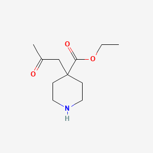 molecular formula C11H19NO3 B2890926 Ethyl 4-(2-oxopropyl)piperidine-4-carboxylate CAS No. 2120080-97-7