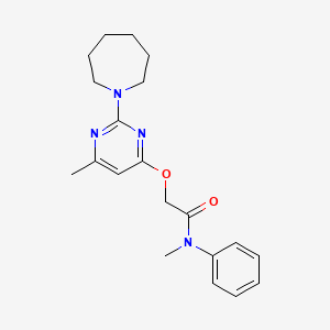 molecular formula C20H26N4O2 B2890927 2-((2-(azepan-1-yl)-6-methylpyrimidin-4-yl)oxy)-N-methyl-N-phenylacetamide CAS No. 1226444-50-3