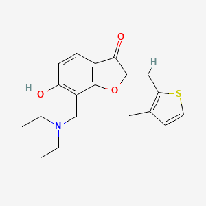 molecular formula C19H21NO3S B2890935 (Z)-7-((diethylamino)methyl)-6-hydroxy-2-((3-methylthiophen-2-yl)methylene)benzofuran-3(2H)-one CAS No. 896835-71-5