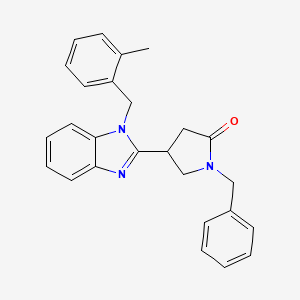 molecular formula C26H25N3O B2890940 1-苄基-4-[1-(2-甲基苄基)-1H-苯并咪唑-2-基]吡咯烷-2-酮 CAS No. 847396-49-0