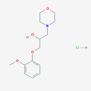 molecular formula C14H22ClNO4 B2890943 1-(2-甲氧基苯氧基)-3-吗啉代丙烷-2-醇盐酸盐 CAS No. 1185333-86-1