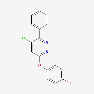 molecular formula C16H10ClFN2O B2890958 4-Chloro-6-(4-fluorophenoxy)-3-phenylpyridazine CAS No. 477872-35-8
