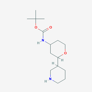 molecular formula C15H28N2O3 B2890959 叔丁基 N-[2-(哌啶-3-基)氧杂环-4-基]氨基甲酸酯 CAS No. 1909309-68-7