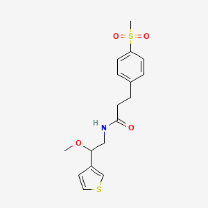 N-(2-methoxy-2-(thiophen-3-yl)ethyl)-3-(4-(methylsulfonyl)phenyl)propanamide