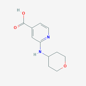 molecular formula C11H14N2O3 B2890971 2-(四氢-2H-吡喃-4-基氨基)异烟酸 CAS No. 1153379-90-8