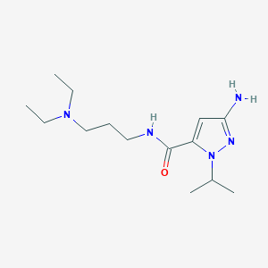molecular formula C14H27N5O B2890975 3-Amino-N-[3-(diethylamino)propyl]-1-isopropyl-1H-pyrazole-5-carboxamide CAS No. 2101197-90-2