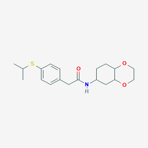 2-(4-(isopropylthio)phenyl)-N-(octahydrobenzo[b][1,4]dioxin-6-yl)acetamide