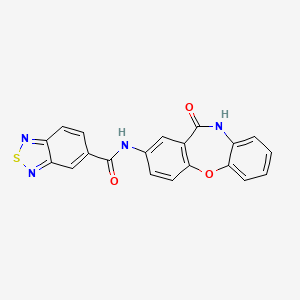 molecular formula C20H12N4O3S B2890986 N-(11-oxo-10,11-dihydrodibenzo[b,f][1,4]oxazepin-2-yl)benzo[c][1,2,5]thiadiazole-5-carboxamide CAS No. 1208469-71-9