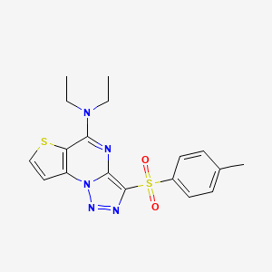 molecular formula C18H19N5O2S2 B2890988 N,N-diethyl-3-tosylthieno[2,3-e][1,2,3]triazolo[1,5-a]pyrimidin-5-amine CAS No. 892731-88-3
