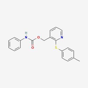molecular formula C20H18N2O2S B2890989 {2-[(4-methylphenyl)sulfanyl]-3-pyridinyl}methyl N-phenylcarbamate CAS No. 478031-15-1