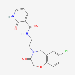 molecular formula C17H16ClN3O4 B2890993 N-(2-(7-chloro-3-oxo-2,3-dihydrobenzo[f][1,4]oxazepin-4(5H)-yl)ethyl)-2-hydroxynicotinamide CAS No. 2034348-48-4