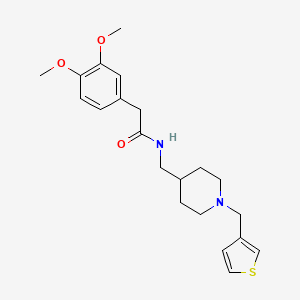molecular formula C21H28N2O3S B2890996 2-(3,4-dimethoxyphenyl)-N-((1-(thiophen-3-ylmethyl)piperidin-4-yl)methyl)acetamide CAS No. 1235297-13-8
