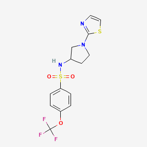 molecular formula C14H14F3N3O3S2 B2890999 N-(1-(thiazol-2-yl)pyrrolidin-3-yl)-4-(trifluoromethoxy)benzenesulfonamide CAS No. 1797862-05-5