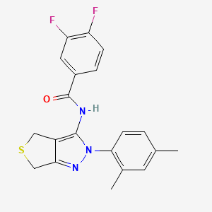 molecular formula C20H17F2N3OS B2891001 N-[2-(2,4-dimethylphenyl)-4,6-dihydrothieno[3,4-c]pyrazol-3-yl]-3,4-difluorobenzamide CAS No. 893954-48-8