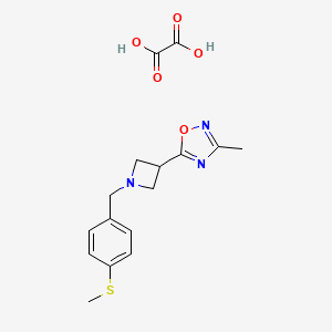 molecular formula C16H19N3O5S B2891007 3-Methyl-5-(1-(4-(methylthio)benzyl)azetidin-3-yl)-1,2,4-oxadiazole oxalate CAS No. 1396716-86-1