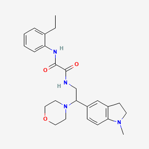molecular formula C25H32N4O3 B2891009 N1-(2-ethylphenyl)-N2-(2-(1-methylindolin-5-yl)-2-morpholinoethyl)oxalamide CAS No. 922015-19-8