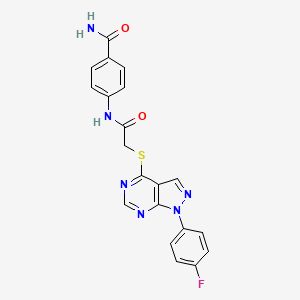 4-(2-((1-(4-fluorophenyl)-1H-pyrazolo[3,4-d]pyrimidin-4-yl)thio)acetamido)benzamide
