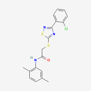 molecular formula C18H16ClN3OS2 B2891011 2-((3-(2-chlorophenyl)-1,2,4-thiadiazol-5-yl)thio)-N-(2,5-dimethylphenyl)acetamide CAS No. 864919-09-5