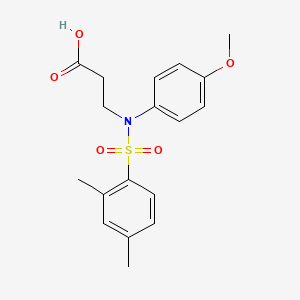molecular formula C18H21NO5S B2891016 3-[N-(4-甲氧基苯基)2,4-二甲基苯磺酰胺]丙酸 CAS No. 729561-81-3