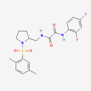 N1-(2,4-difluorophenyl)-N2-((1-((2,5-dimethylphenyl)sulfonyl)pyrrolidin-2-yl)methyl)oxalamide